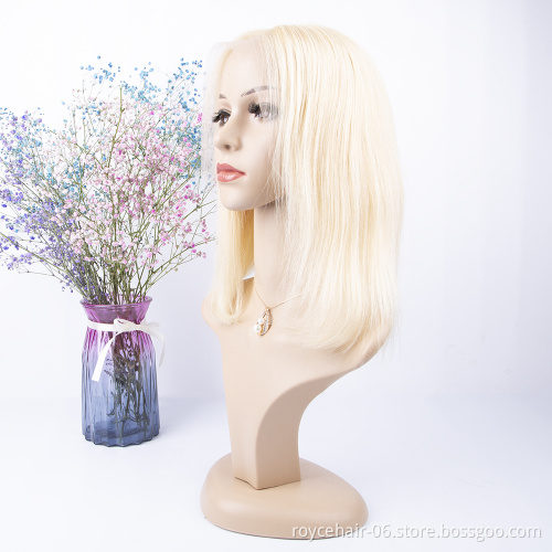 Brazilian Virgin Hair Straight Blond 613 Pre Plucked Short Bob Wig Human Hair Lace Front Wigs for African American